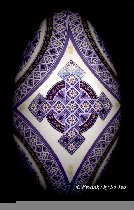 Purple Cross Ukrainian Easter Egg Pysanky By So Jeo